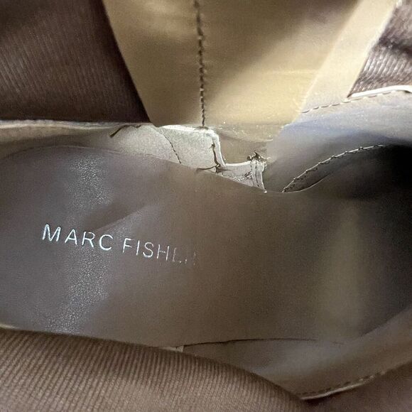 Marc Fisher Dyvine Pointy Toe Block Heel Booties Tan Brown Suede Zip Size 10 - Picture 10 of 12